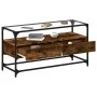 Mueble TV cristal y madera ingeniería roble ahumado 98x35x51 cm by , TV Furniture - Ref: Foro24-846066, Price: 77,42 €, Disco...