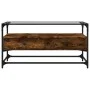 Mueble TV cristal y madera ingeniería roble ahumado 98x35x51 cm by , TV Furniture - Ref: Foro24-846066, Price: 77,42 €, Disco...