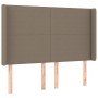 Cabecero con LED de tela gris taupe 147x16x118/128 cm