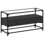 Mueble TV cristal y madera ingeniería negro 98x35x51 cm de , Muebles TV - Ref: Foro24-846064, Precio: 76,98 €, Descuento: %