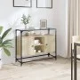 Aparador cristal y madera ingeniería roble Sonoma 98x35x81 cm by , Sideboards - Ref: Foro24-846070, Price: 96,63 €, Discount: %