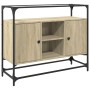 Aparador cristal y madera ingeniería roble Sonoma 98x35x81 cm by , Sideboards - Ref: Foro24-846070, Price: 97,99 €, Discount: %