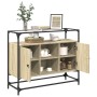 Aparador cristal y madera ingeniería roble Sonoma 98x35x81 cm de , Aparadores - Ref: Foro24-846070, Precio: 97,89 €