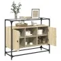 Aparador cristal y madera ingeniería roble Sonoma 98x35x81 cm by , Sideboards - Ref: Foro24-846070, Price: 96,63 €, Discount: %