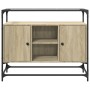 Aparador cristal y madera ingeniería roble Sonoma 98x35x81 cm de , Aparadores - Ref: Foro24-846070, Precio: 97,89 €