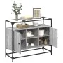 Aparador cristal y madera ingeniería gris Sonoma 98x35x81 cm by , Sideboards - Ref: Foro24-846072, Price: 92,75 €, Discount: %