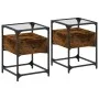Zwei Nachttische aus geräucherter Eichen-Ingenieurholz, 40x40x55 cm. von , Nachttische - Ref: Foro24-846079, Preis: 82,17 €, ...