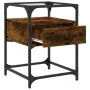 Zwei Nachttische aus geräucherter Eichen-Ingenieurholz, 40x40x55 cm. von , Nachttische - Ref: Foro24-846079, Preis: 82,17 €, ...