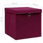 Aufbewahrungsboxen mit Deckel 10 Stück dunkelrot 28x28x28 cm von vidaXL, Aufbewahrungskörbe - Ref: Foro24-325202, Preis: 57,4...