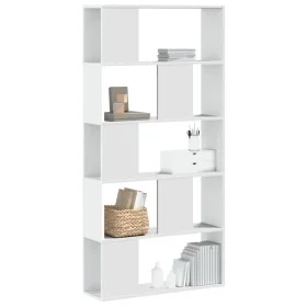 Librería 5 estantes madera ingeniería blanco 80,5x23,5x162,5 cm by , Bookcases and shelves - Ref: Foro24-852771, Price: 48,87...