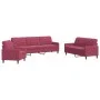 Dreiteiliges Sofaset mit roten Samtkissen. von , Sofas - Ref: Foro24-3278435, Preis: 649,60 €, Rabatt: %