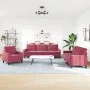 Dreiteiliges Sofaset mit roten Samtkissen. von , Sofas - Ref: Foro24-3278435, Preis: 649,60 €, Rabatt: %