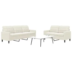 Juego de sofás con cojines 2 piezas terciopelo crema by , Sofas - Ref: Foro24-3278399, Price: 543,75 €, Discount: %
