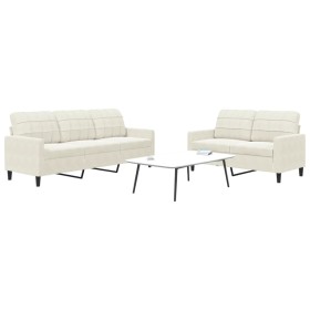 Zweiteiliges Sofaset mit cremefarbenen Samtkissen. von , Sofas - Ref: Foro24-3278399, Preis: 554,19 €, Rabatt: %