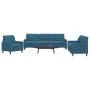 Sofagarnitur mit 3-teiligen blauen Samtkissen von , Sofas - Ref: Foro24-3278440, Preis: 753,83 €, Rabatt: %