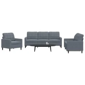 Dreiteiliges Sofaset mit dunkelgrauen Samtkissen. von , Sofas - Ref: Foro24-3278352, Preis: 609,46 €, Rabatt: %