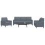 Dreiteiliges Sofaset mit dunkelgrauen Samtkissen. von , Sofas - Ref: Foro24-3278352, Preis: 618,33 €, Rabatt: %