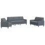 Juego de sofás con cojines 3 piezas terciopelo gris oscuro by , Sofas - Ref: Foro24-3278352, Price: 609,46 €, Discount: %