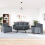 Dreiteiliges Sofaset mit dunkelgrauen Samtkissen. von , Sofas - Ref: Foro24-3278352, Preis: 618,33 €, Rabatt: %