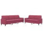 Zweiteiliges Sofaset mit roten Samtkissen. von , Sofas - Ref: Foro24-3278475, Preis: 516,88 €, Rabatt: %