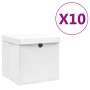 Aufbewahrungsboxen mit Deckel 10 Stück weiß 28x28x28 cm von vidaXL, Aufbewahrungskörbe - Ref: Foro24-325210, Preis: 64,19 €, ...