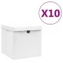 Storage boxes with lids 10 units white 28x28x28 cm by vidaXL, Storage baskets - Ref: Foro24-325210, Price: 62,62 €, Discount: %