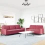 Zweiteiliges Sofaset mit roten Samtkissen. von , Sofas - Ref: Foro24-3278475, Preis: 508,24 €, Rabatt: %