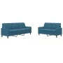 Juego de sofás con cojines 2 piezas terciopelo azul by , Sofas - Ref: Foro24-3278400, Price: 545,98 €, Discount: %