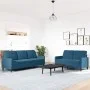 Zweiteiliges Sofaset mit blauen Samtkissen. von , Sofas - Ref: Foro24-3278400, Preis: 545,98 €, Rabatt: %
