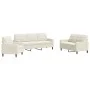 Juego de sofás con cojines 3 piezas terciopelo crema by , Sofas - Ref: Foro24-3278359, Price: 692,04 €, Discount: %
