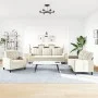 Juego de sofás con cojines 3 piezas terciopelo crema by , Sofas - Ref: Foro24-3278359, Price: 692,04 €, Discount: %