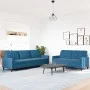 Juego de sofás con cojines 2 piezas terciopelo azul by , Sofas - Ref: Foro24-3278480, Price: 599,12 €, Discount: %