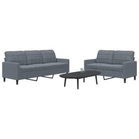 Juego de sofás con cojines 2 piezas terciopelo gris oscuro by , Sofas - Ref: Foro24-3278392, Price: 468,79 €, Discount: %