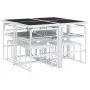 Juego de comedor de jardín 9 pzas con cojines textilene blanco by , Garden sets - Ref: Foro24-3295113, Price: 335,81 €, Disco...