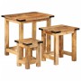 Mesas apilables 3 piezas madera maciza de mango rugosa by , Side tables - Ref: Foro24-358502, Price: 87,91 €, Discount: %