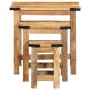 Mesas apilables 3 piezas madera maciza de mango rugosa by , Side tables - Ref: Foro24-358502, Price: 87,91 €, Discount: %