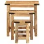 Stapelbare Tische, 3-teiliges Set aus massivem Mangoholz mit grober Oberfläche. von , Seitentische - Ref: Foro24-358502, Prei...
