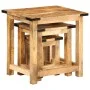 Stapelbare Tische, 3-teiliges Set aus massivem Mangoholz mit grober Oberfläche. von , Seitentische - Ref: Foro24-358502, Prei...