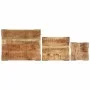 Stapelbare Tische, 3-teiliges Set aus massivem Mangoholz mit grober Oberfläche. von , Seitentische - Ref: Foro24-358502, Prei...