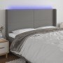 Cabecero con LED de tela gris oscuro 163x16x118/128 cm en Cabeceros y pies de cama | Comprar online en Foro24