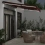 Manuelle ausfahrbare Markise mit LED-Lichtern in Bordeauxrot, 350x250 cm. von , Markisen - Ref: Foro24-3215337, Preis: 273,59...
