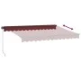 Manuelle ausfahrbare Markise mit LED-Lichtern in Bordeauxrot, 350x250 cm. von , Markisen - Ref: Foro24-3215337, Preis: 273,59...