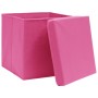 Aufbewahrungsboxen mit Deckel 10 Stück 28x28x28 cm rosa von vidaXL, Aufbewahrungskörbe - Ref: Foro24-325206, Preis: 54,10 €, ...