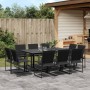 Juego de comedor de jardín 11 piezas textileno negro by , Garden sets - Ref: Foro24-3295124, Price: 451,80 €, Discount: %