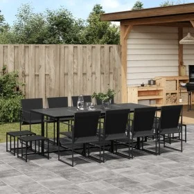 13-teiliges Gartensitzgruppen-Set aus schwarzem Textilene von , Gartensets - Ref: Foro24-3295130, Preis: 537,95 €, Rabatt: %