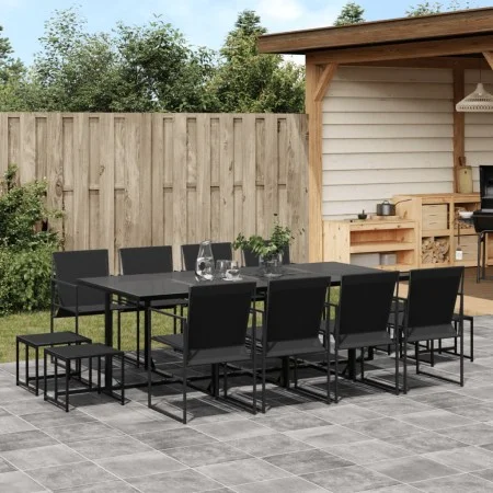 13-teiliges Gartensitzgruppen-Set aus schwarzem Textilene von , Gartensets - Ref: Foro24-3295130, Preis: 537,88 €, Rabatt: %