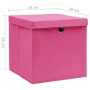 Aufbewahrungsboxen mit Deckel 10 Stück 28x28x28 cm rosa von vidaXL, Aufbewahrungskörbe - Ref: Foro24-325206, Preis: 54,10 €, ...