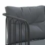 Sofá de jardín con cojines forma de L acero y textileno negro by , Outdoor sofas - Ref: Foro24-4008108, Price: 263,80 €, Disc...
