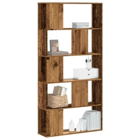 Librería 5 niveles madera color envejecido 80,5x23,5x162,5 cm by , Bookcases and shelves - Ref: Foro24-852778, Price: 69,02 €...