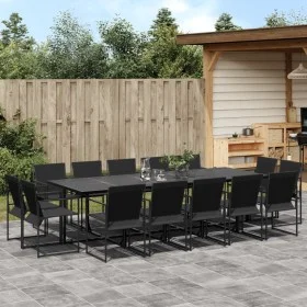 Gartensitzgruppe, 15-teilig, in Schwarz aus Textilene. von , Gartensets - Ref: Foro24-3295126, Preis: 699,57 €, Rabatt: %